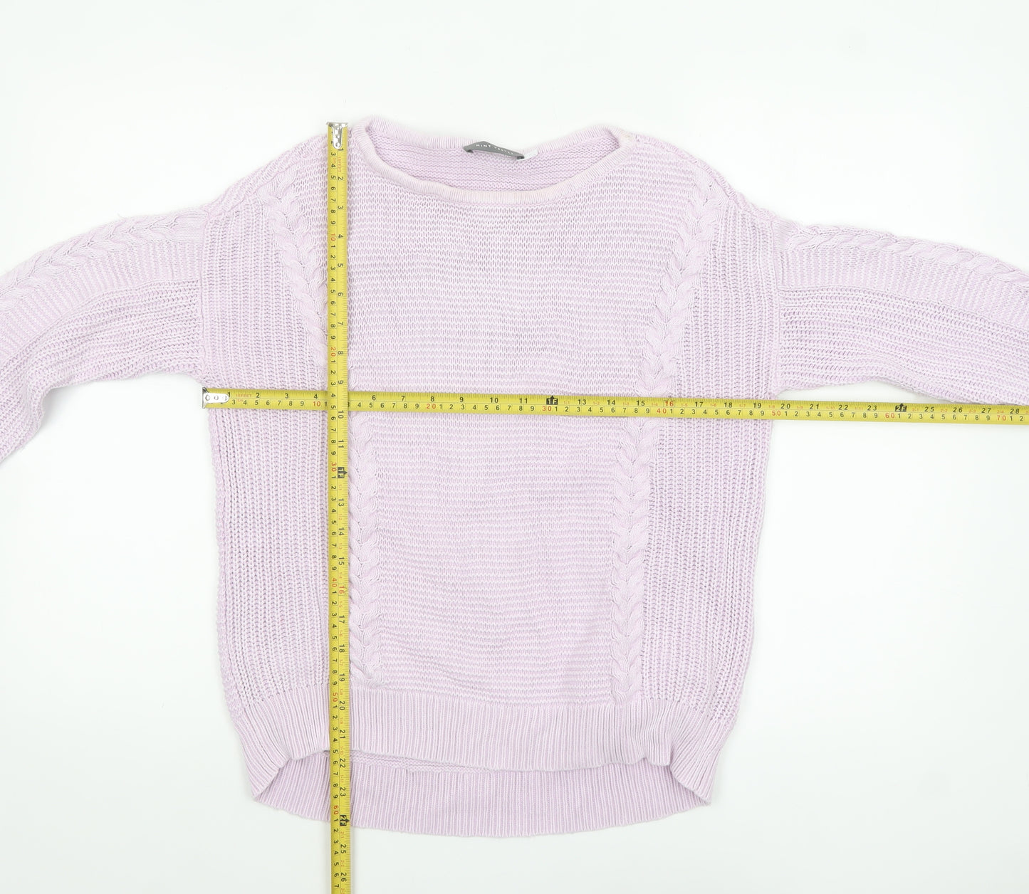 Mint Velvet Women's Pink Cotton Cable Knit Jumper Size M