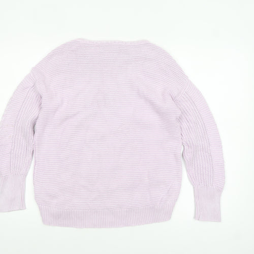Mint Velvet Women's Pink Cotton Cable Knit Jumper Size M