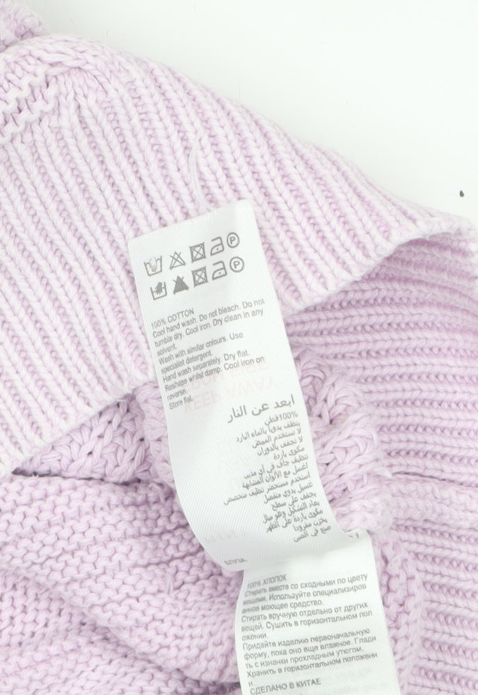 Mint Velvet Women's Pink Cotton Cable Knit Jumper Size M