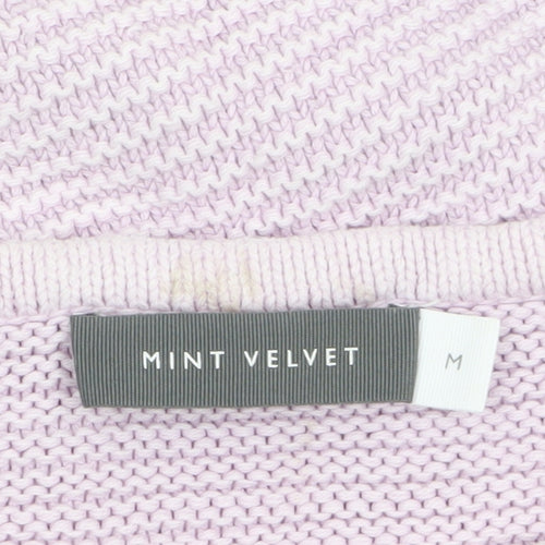 Mint Velvet Women's Pink Cotton Cable Knit Jumper Size M