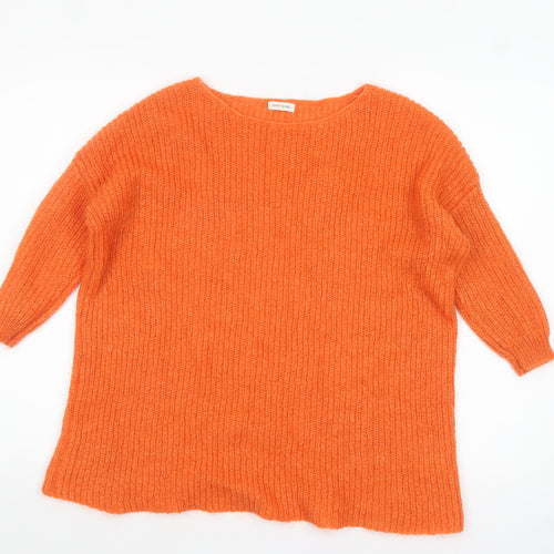 River Island Women’s Orange Chunky Knit Pullover Jumper Size 8
