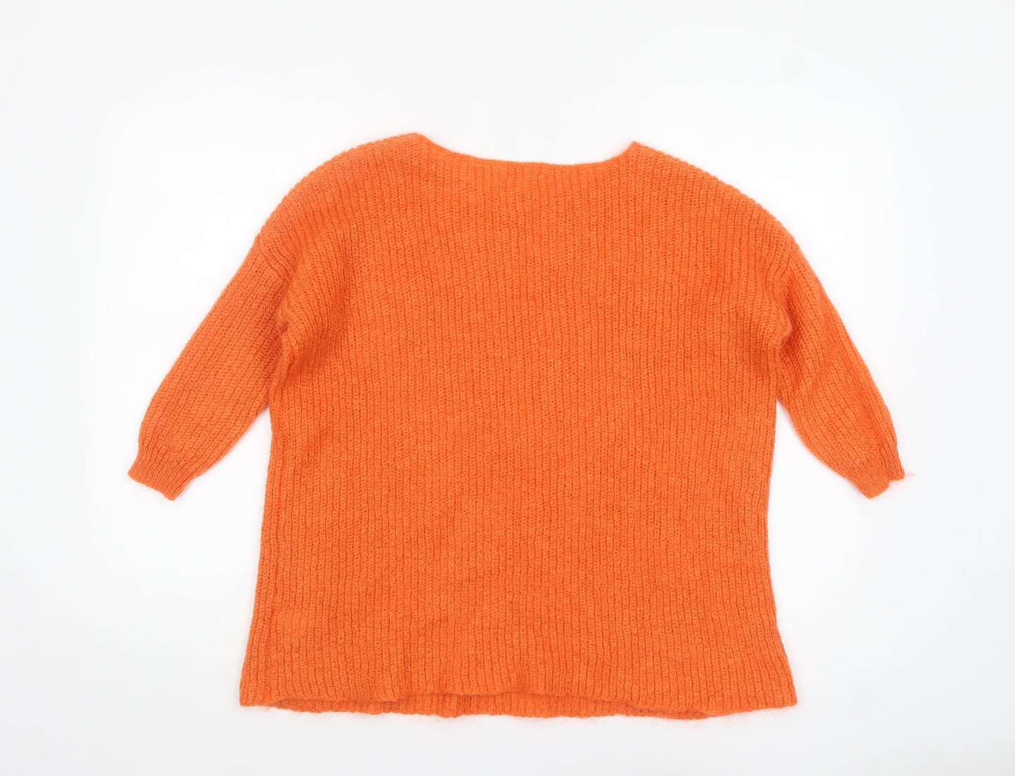 River Island Women’s Orange Chunky Knit Pullover Jumper Size 8