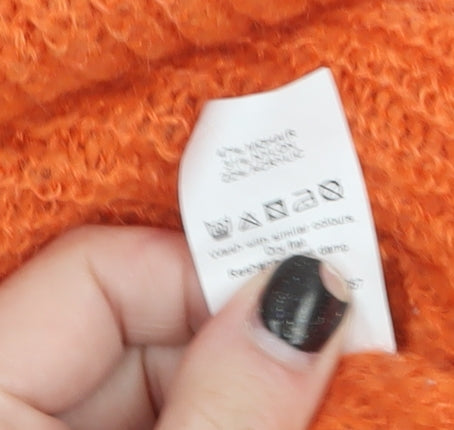 River Island Women’s Orange Chunky Knit Pullover Jumper Size 8
