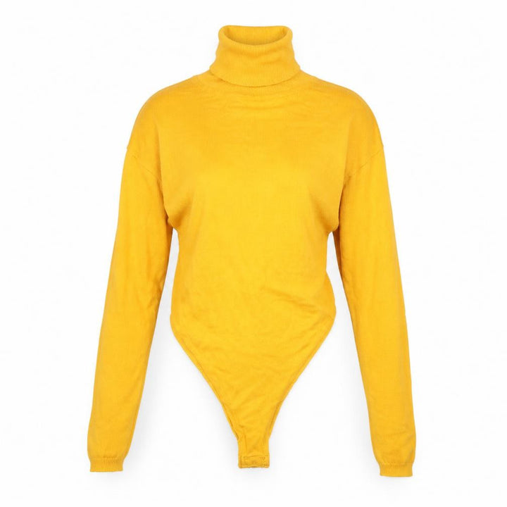 Boohoo Womens Yellow Roll Neck Long Sleeve Pullover Jumper M