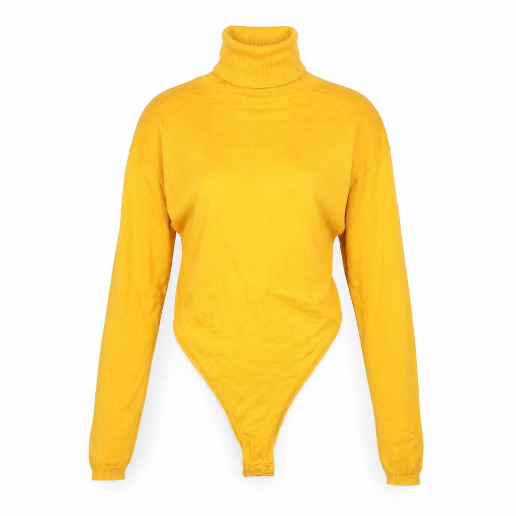 Boohoo Womens Yellow Roll Neck Long Sleeve Pullover Jumper M