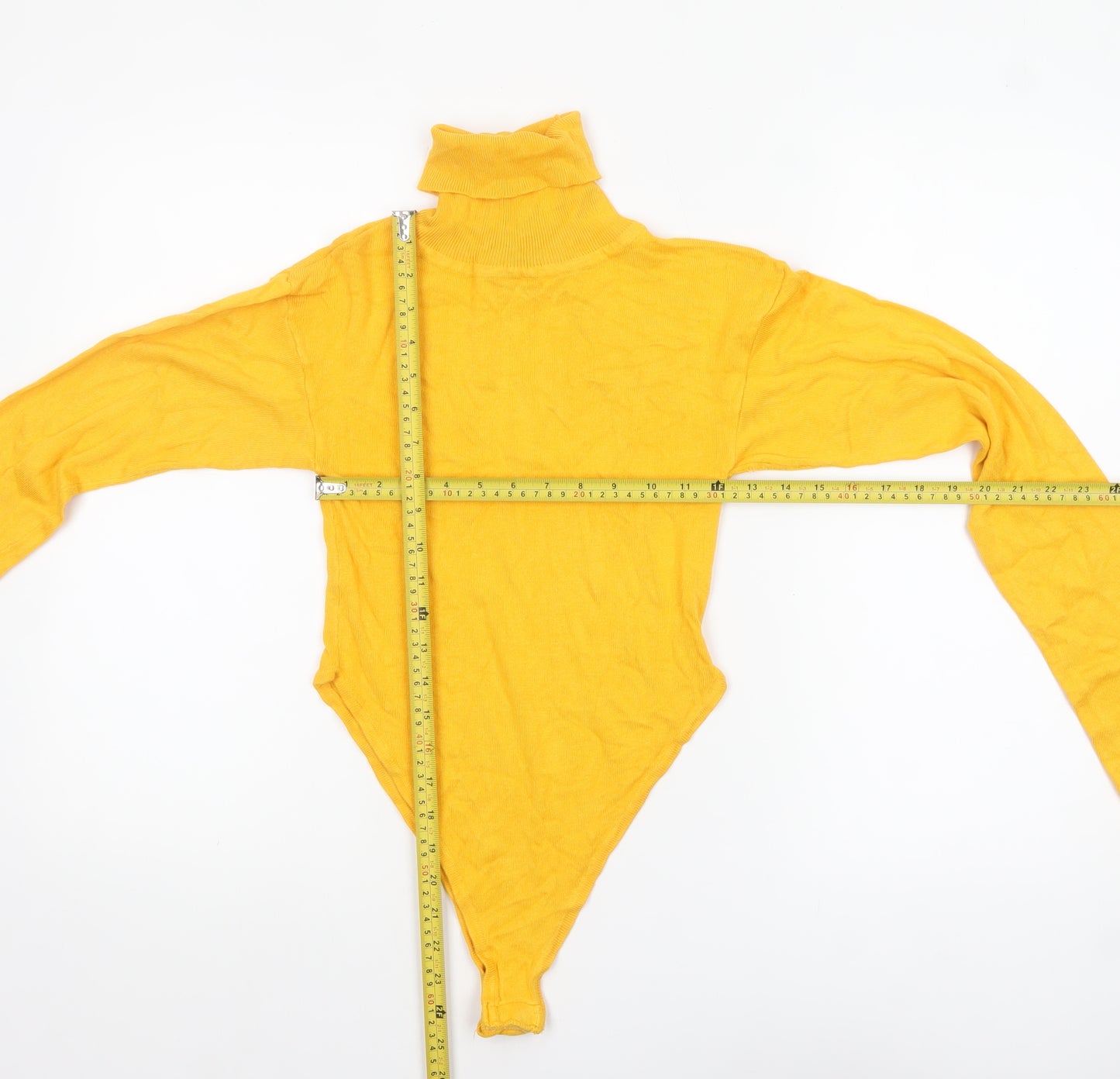 Boohoo Womens Yellow Roll Neck Long Sleeve Pullover Jumper M