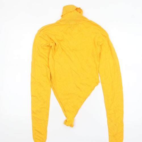 Boohoo Womens Yellow Roll Neck Long Sleeve Pullover Jumper M