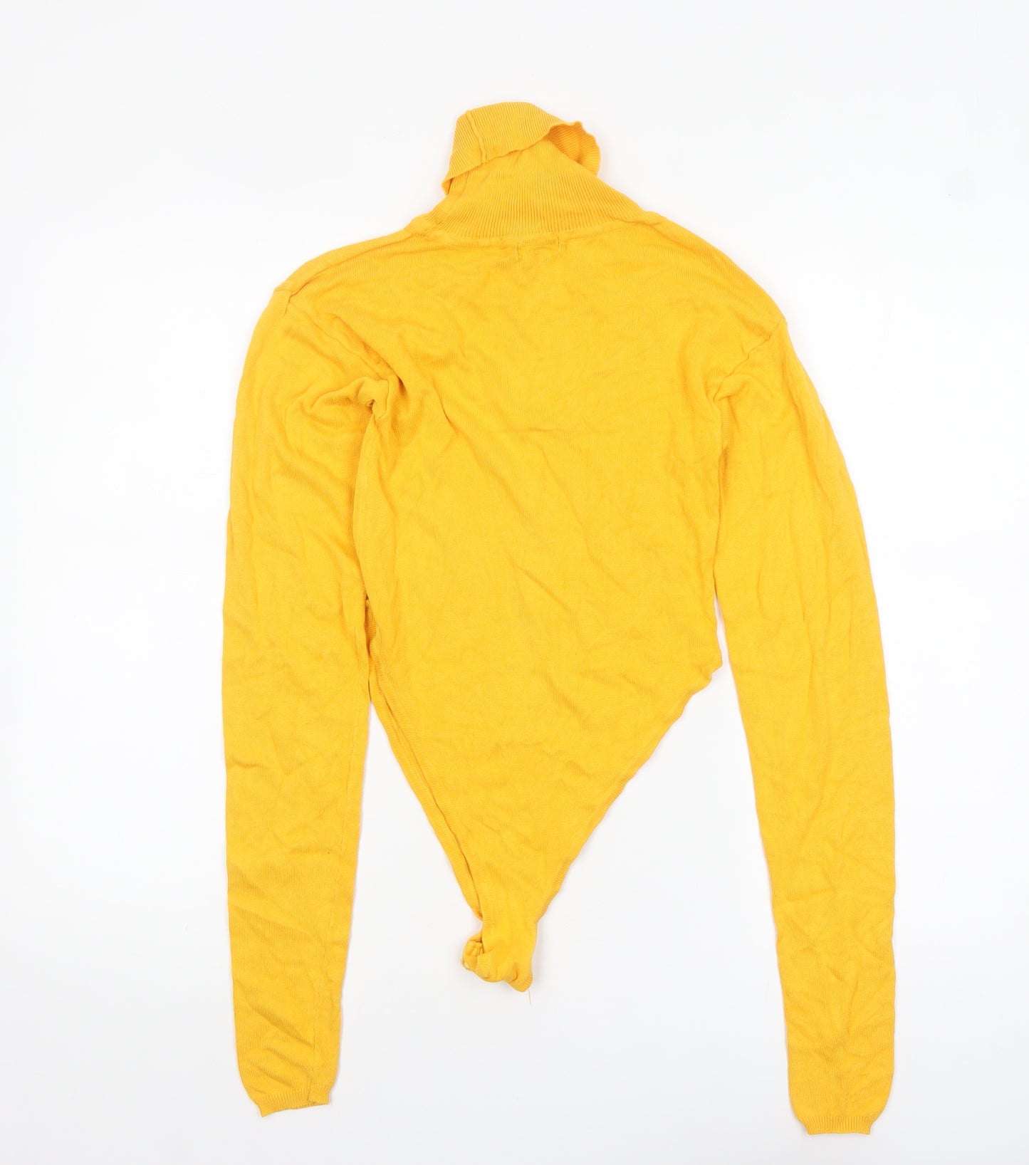 Boohoo Womens Yellow Roll Neck Long Sleeve Pullover Jumper M