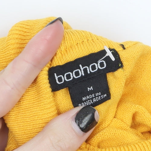 Boohoo Womens Yellow Roll Neck Long Sleeve Pullover Jumper M