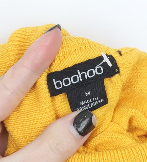 Boohoo Womens Yellow Roll Neck Long Sleeve Pullover Jumper M
