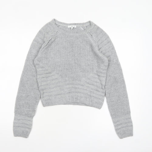 Next Women Grey Size 10 Crew Neck Chunky Knit Jumper