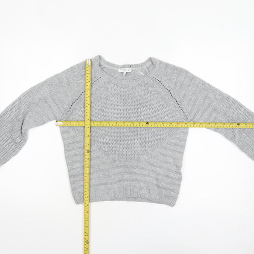 Next Women Grey Size 10 Crew Neck Chunky Knit Jumper