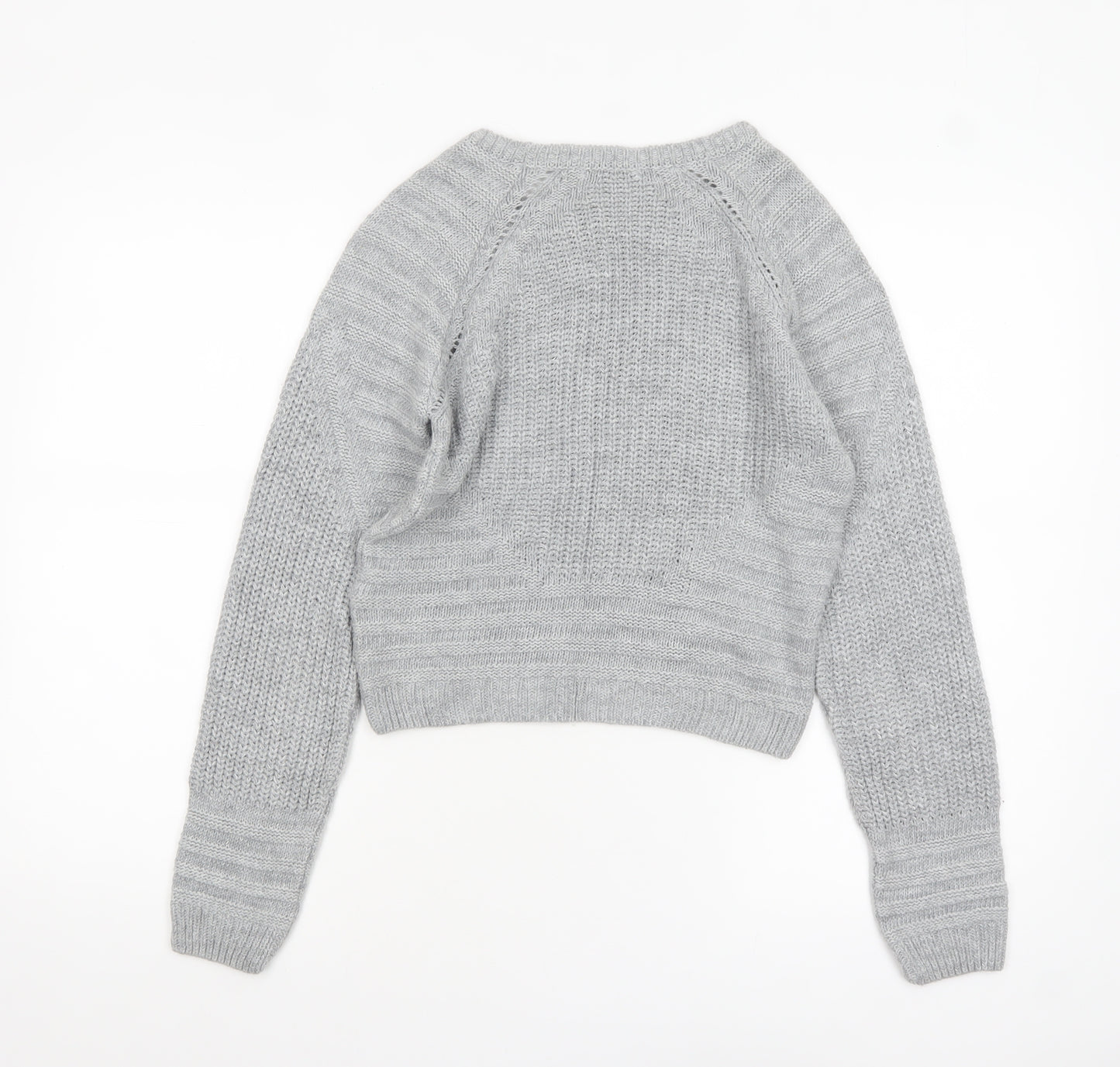 Next Women Grey Size 10 Crew Neck Chunky Knit Jumper