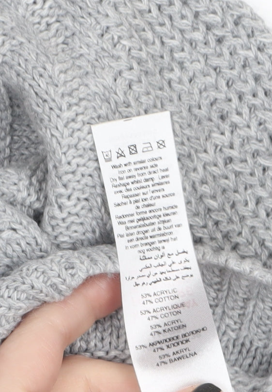 Next Women Grey Size 10 Crew Neck Chunky Knit Jumper