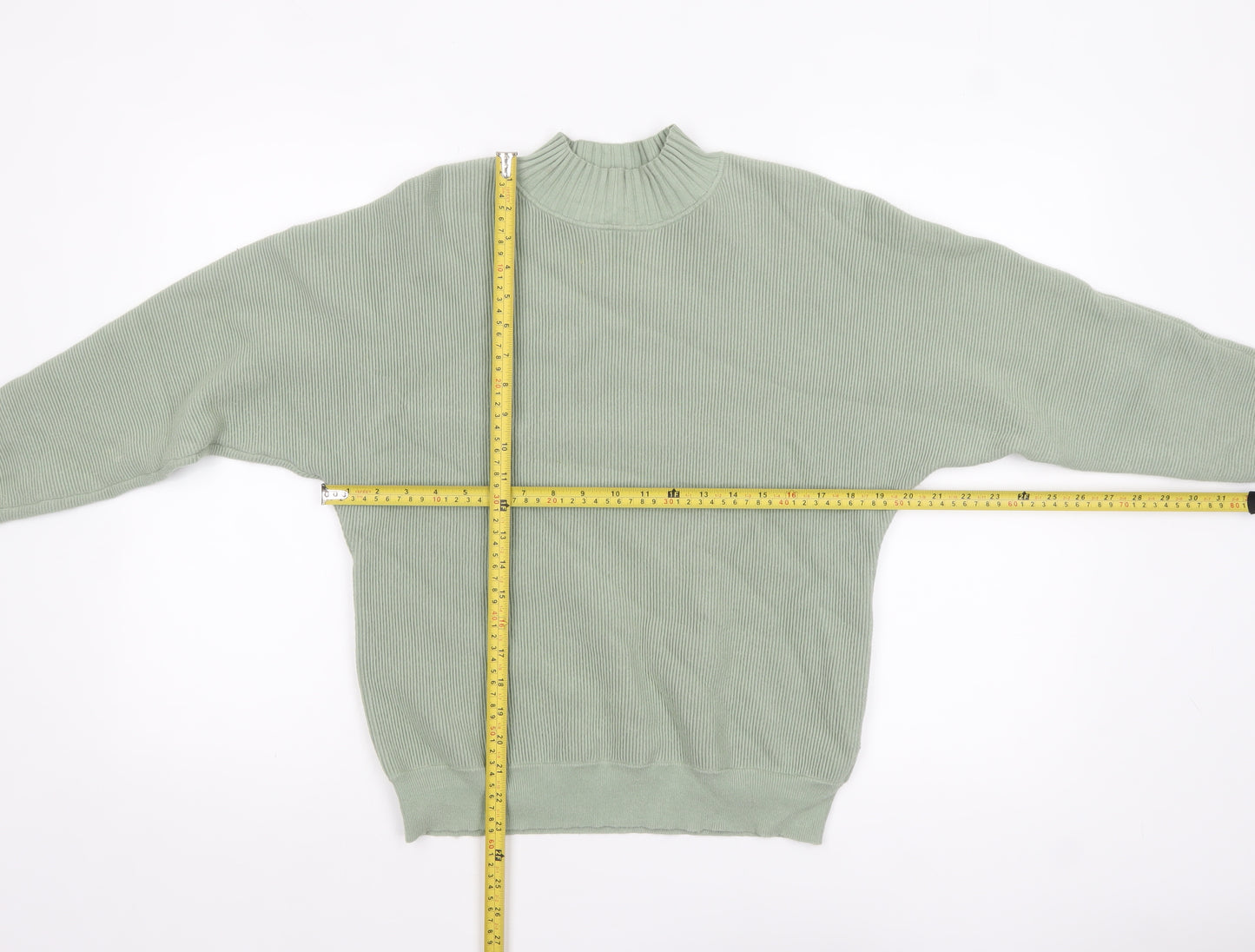 Oliver Bonas Women’s Green Mock Neck Knit Jumper Size 6