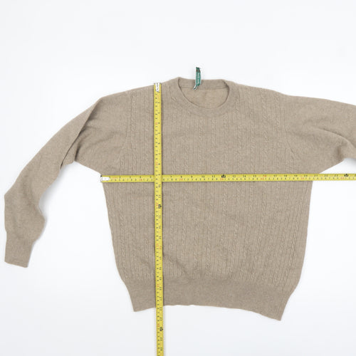 Green Lamb Women Beige Wool Cable-Knit Jumper M