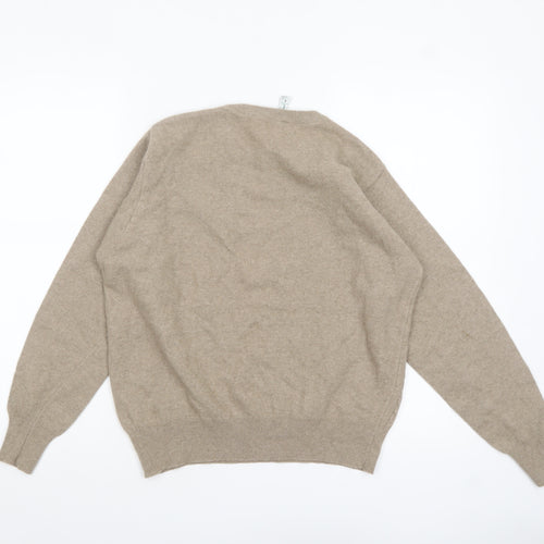 Green Lamb Women Beige Wool Cable-Knit Jumper M
