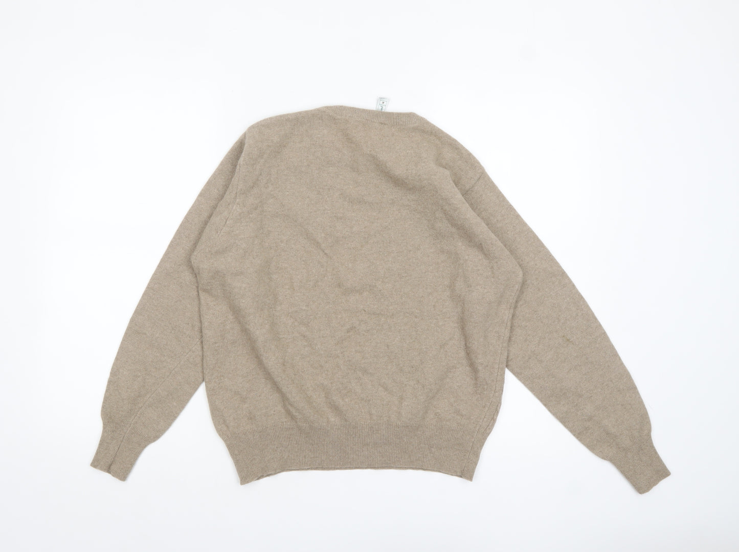 Green Lamb Women Beige Wool Cable-Knit Jumper M