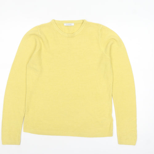 Marks and Spencer Women Yellow Acrylic Crew Neck Jumper Size 10