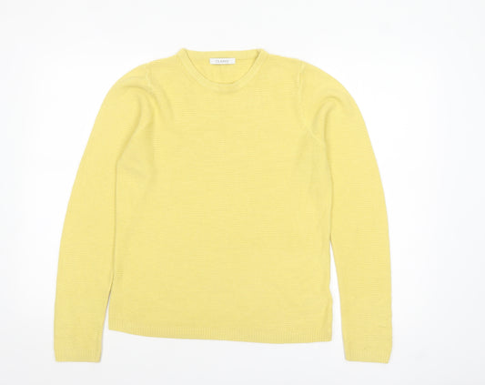 Marks and Spencer Women Yellow Acrylic Crew Neck Jumper Size 10
