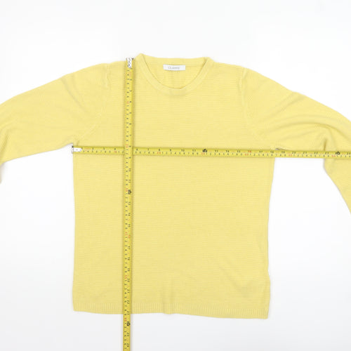 Marks and Spencer Women Yellow Acrylic Crew Neck Jumper Size 10