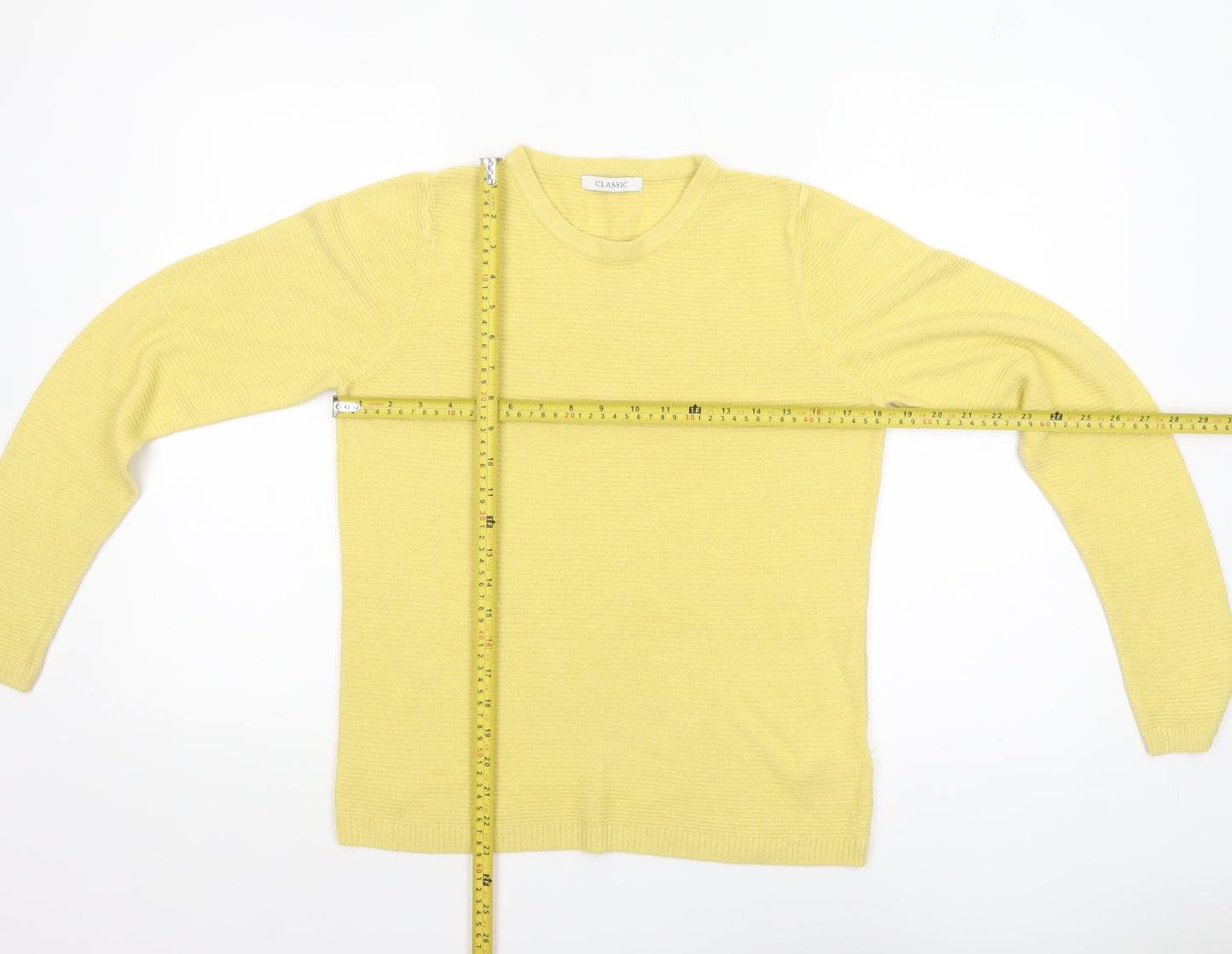 Marks and Spencer Women Yellow Acrylic Crew Neck Jumper Size 10