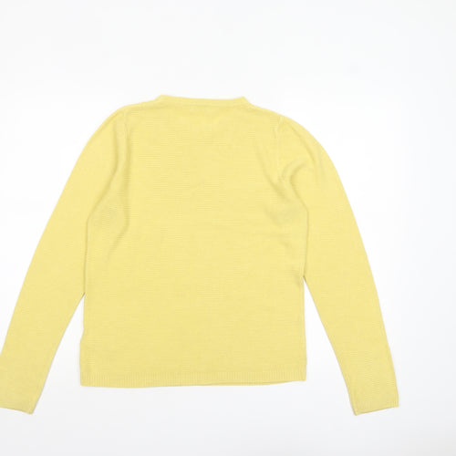 Marks and Spencer Women Yellow Acrylic Crew Neck Jumper Size 10