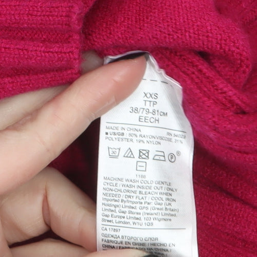 Banana Republic Women Red Roll Neck Knit Jumper XXS