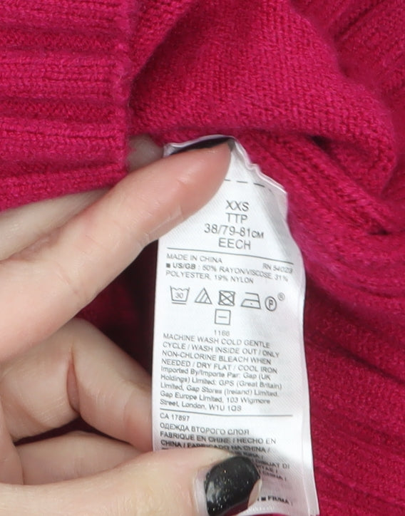 Banana Republic Women Red Roll Neck Knit Jumper XXS