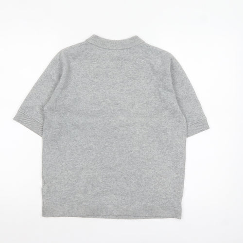 Marks and Spencer Women's Grey XS High Neck Short Sleeve Jumper