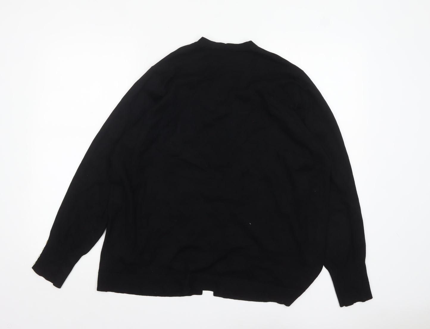 Cyrus Women Black L Knit Cardigan Lightweight Open Front