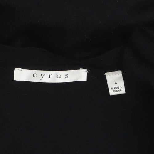 Cyrus Women Black L Knit Cardigan Lightweight Open Front