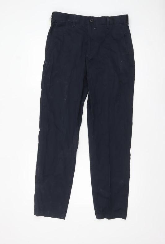Marks and Spencer Men's Blue Chino Trousers 32W 31L Regular Fit