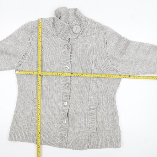 Marks and Spencer Per Una Womens Grey XL Chunky Knit Button Cardigan