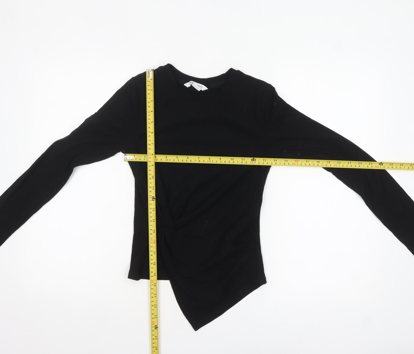 Urban Revivo Women's Black Long Sleeve Cropped Jersey Top Size 10
