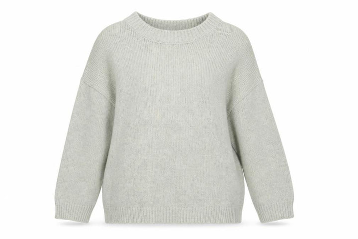 Mango Womens Grey Wool Blend Crew Neck Relaxed Fit Jumper Size S