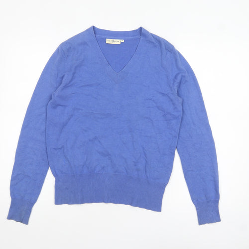 Glenmuir Women's Blue Cotton V-Neck Jumper Size S