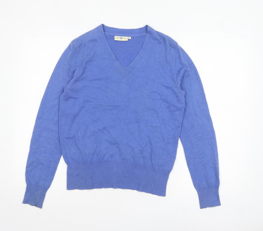 Glenmuir Women's Blue Cotton V-Neck Jumper Size S