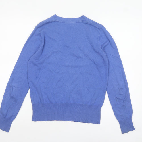 Glenmuir Women's Blue Cotton V-Neck Jumper Size S