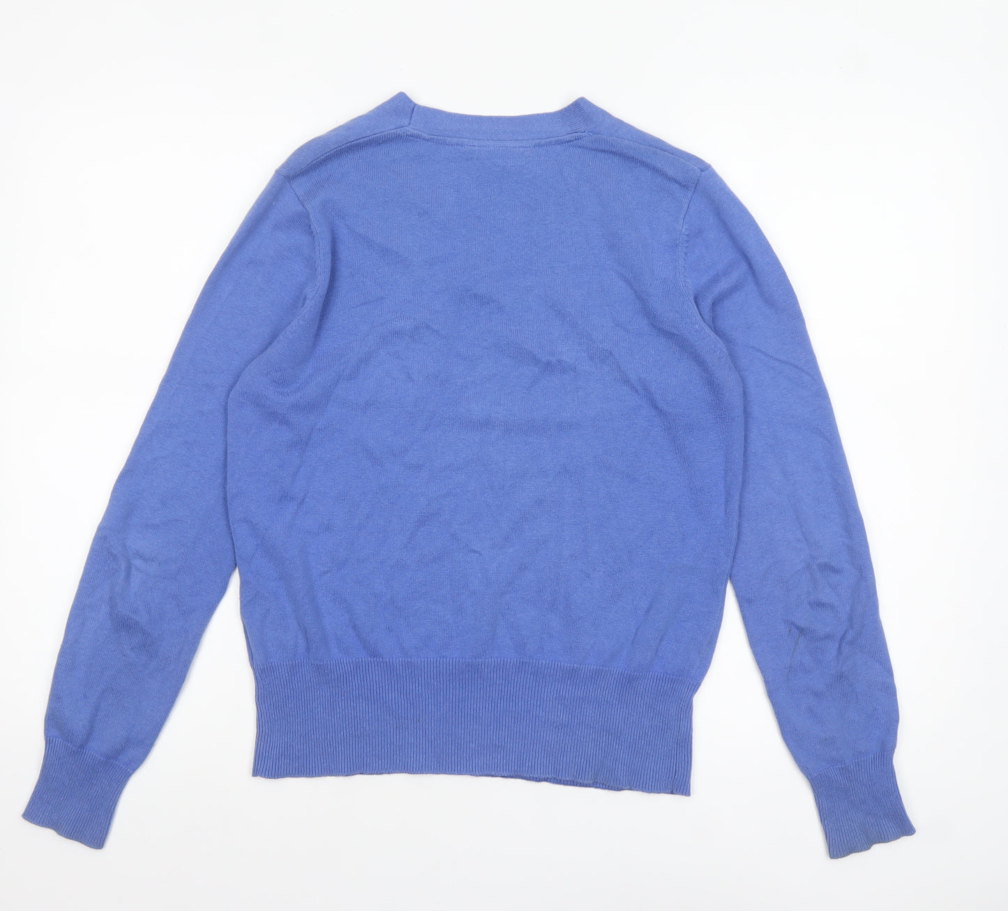 Glenmuir Women's Blue Cotton V-Neck Jumper Size S