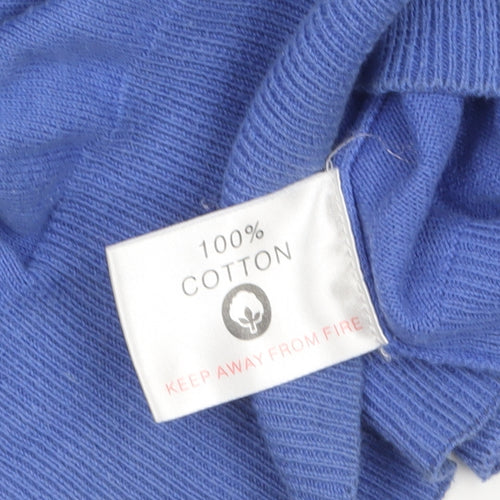 Glenmuir Women's Blue Cotton V-Neck Jumper Size S