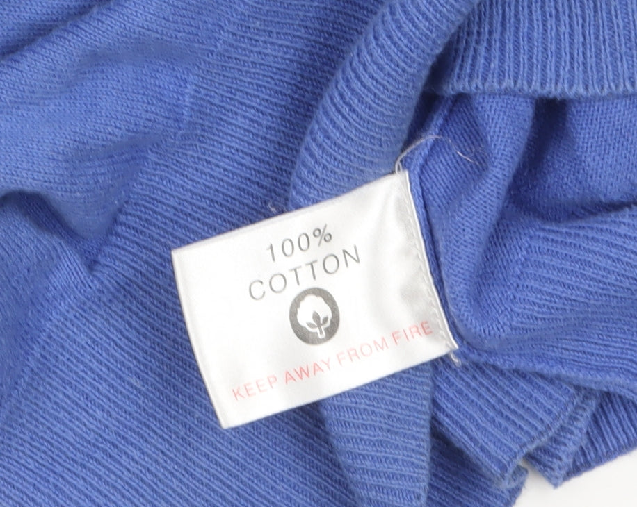 Glenmuir Women's Blue Cotton V-Neck Jumper Size S