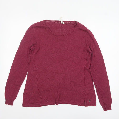 White Stuff Women's Purple Cotton Long Sleeve Jumper Size 10