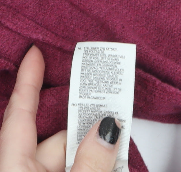 White Stuff Women's Purple Cotton Long Sleeve Jumper Size 10