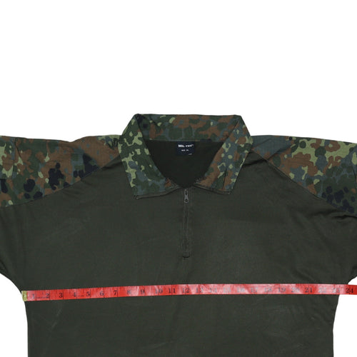 Mil-Tec Men's Green Camouflage 1/4 Zip Military Sweatshirt XL
