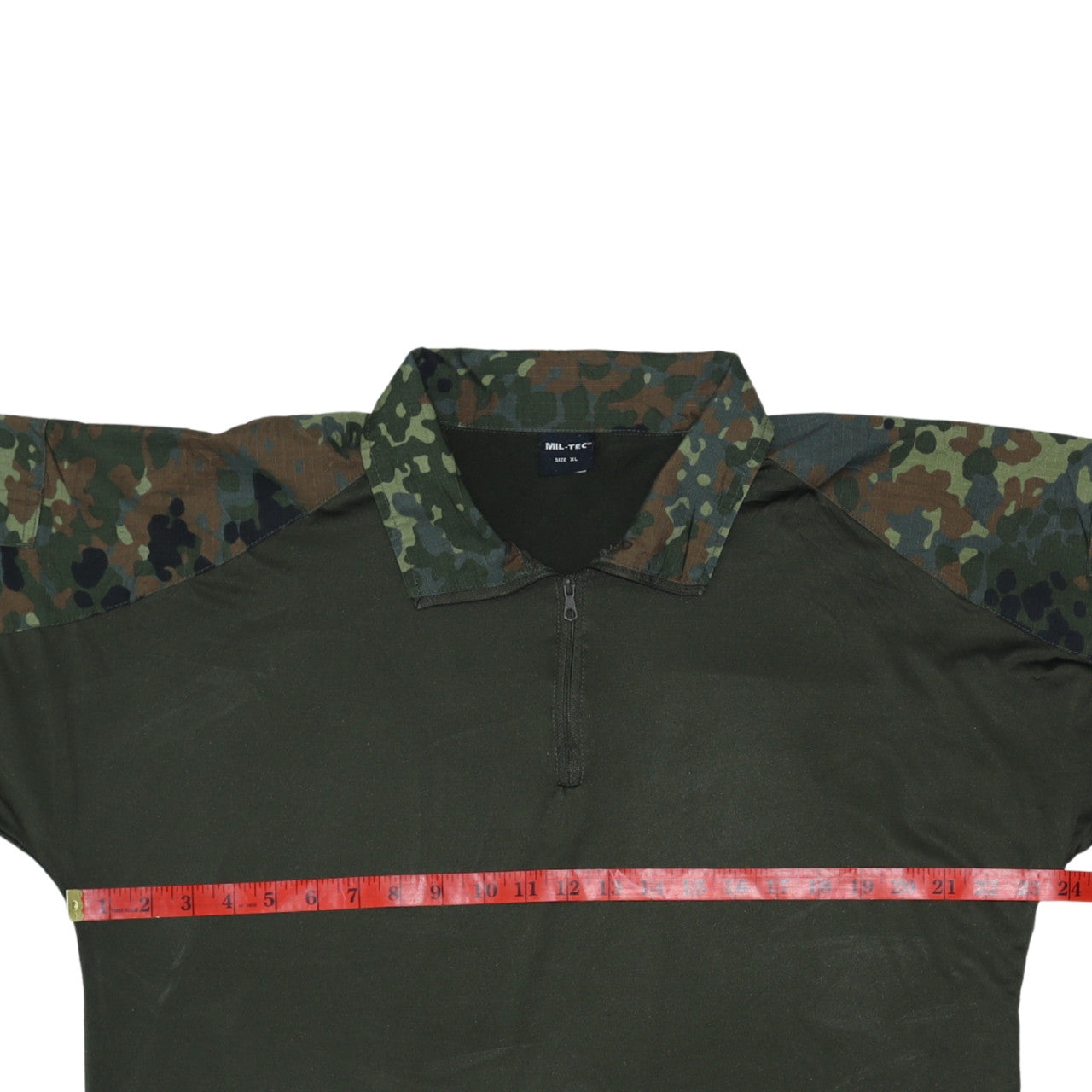 Mil-Tec Men's Green Camouflage 1/4 Zip Military Sweatshirt XL