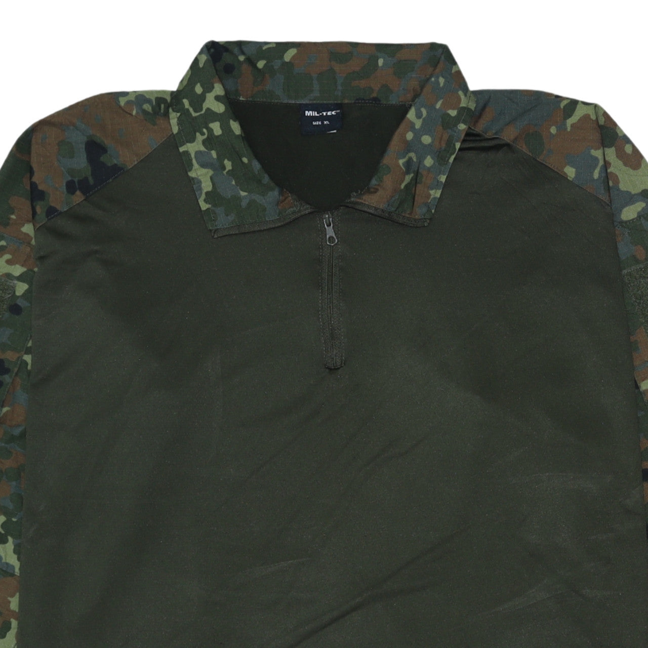 Mil-Tec Men's Green Camouflage 1/4 Zip Military Sweatshirt XL