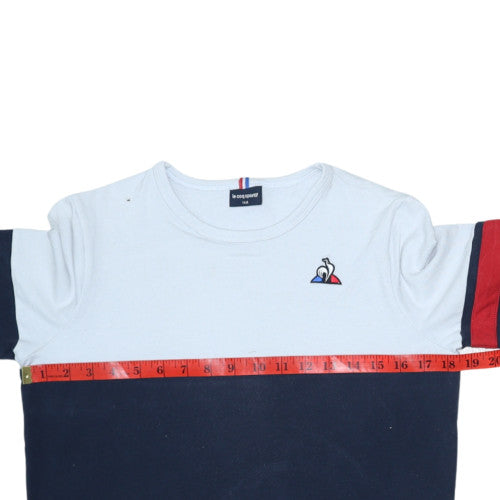 Le Coq Sportif Boys Blue Sweatshirt 14 Years Colourblock Crew Neck