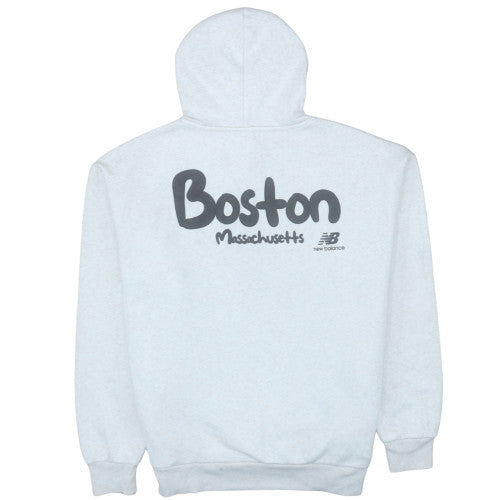 New Balance Womens White Pullover Hoodie Size M Boston Print