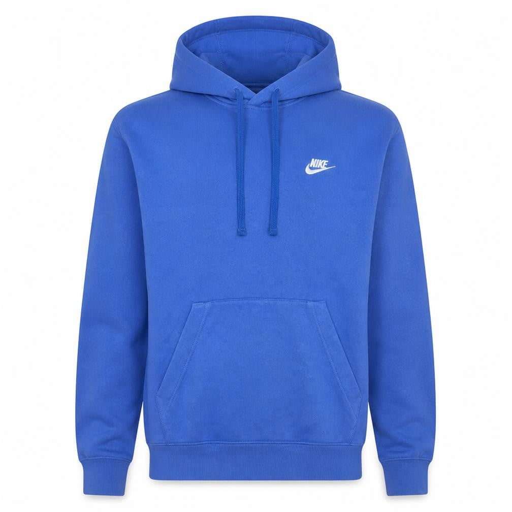 Front view of Nike Men's Blue Pullover Hoodie XS Regular Fit Cotton Fleece